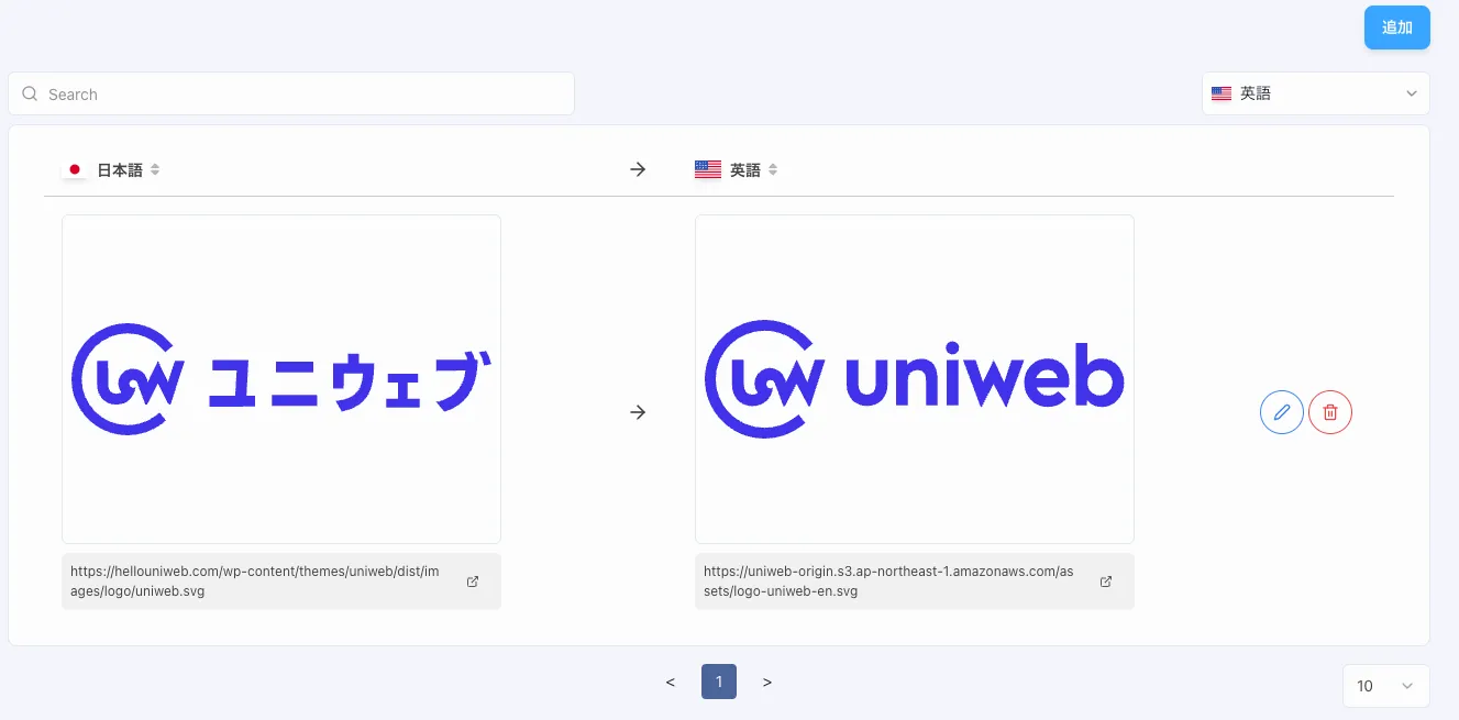 画像置換のテーブル